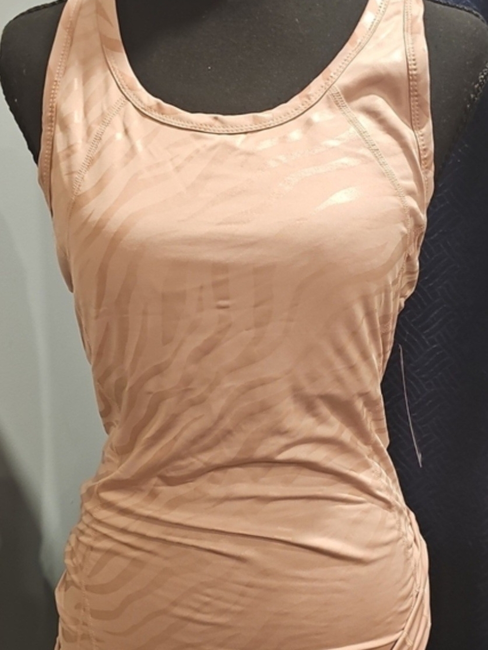 Tahari NWT Peach Blush Pink Racerback Tank Size XL Subtle Zebra Sheen MSRP$68